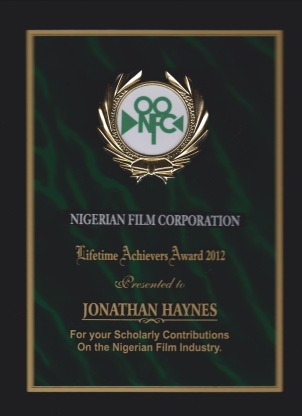NFC award received at Zuma Film Festival, 2012